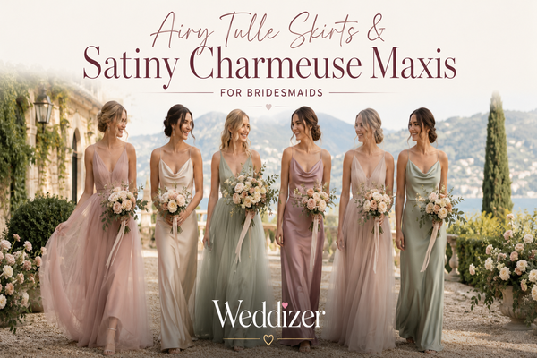 Airy Tulle Skirts & Satiny Charmeuse Maxis for Bridesmaids: The Elegant Wedding Trend Every Bridal Party Will Love